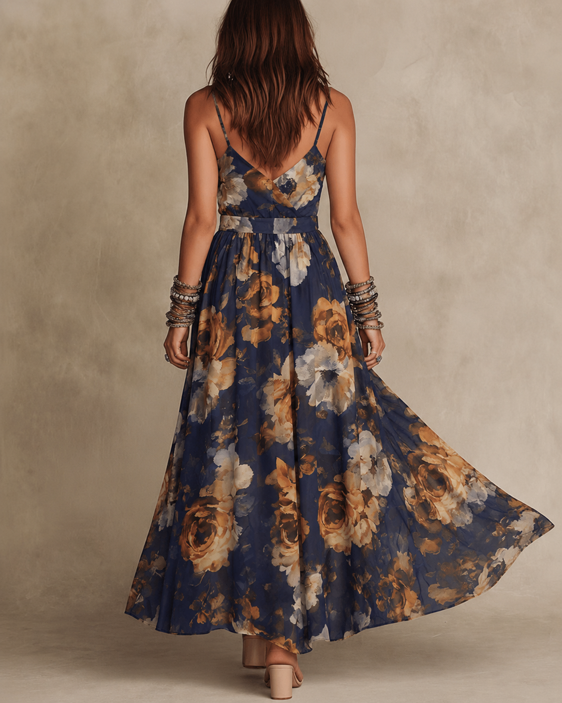 Nerina | Florales Maxikleid mit Trägern